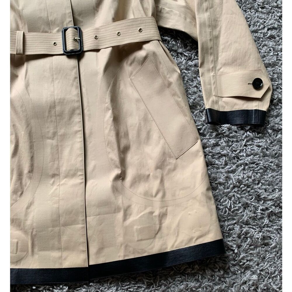 NEW NWT BURBERRY LONDON tan LEATHER COLLAR Trench Coat Jacket sz US 10 - Picture 7 of 15